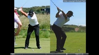 Jon Rahm golf swing  Long Iron faceon amp downtheline July 2017 [upl. by Sterrett]