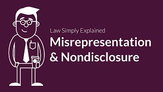 Misrepresentation and Nondisclosure  Contracts  Defenses amp Excuses [upl. by Daphene]