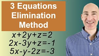 Solving Systems of 3 Equations Elimination [upl. by Rialcnis]