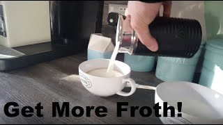 How to Get More Froth from Your Nespresso Coffee Aeroccino  Nespresso tips and help [upl. by Eahcim223]