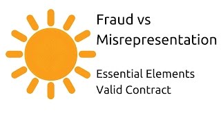 Fraud vs Misrepresentation  Other Essential Elements of a Valid Contract  CA CPT  CS amp CMA [upl. by Nivlak]